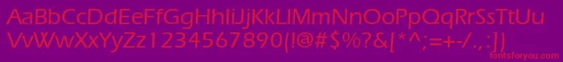 フォントItcerasstdMedium – 紫の背景に赤い文字