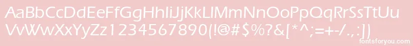ItcerasstdMedium-fontti – valkoiset fontit vaaleanpunaisella taustalla