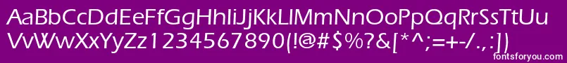 ItcerasstdMedium-fontti – valkoiset fontit violetilla taustalla