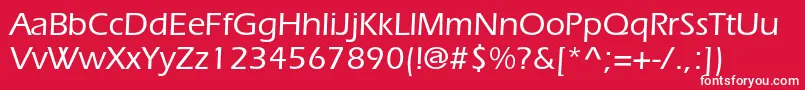 ItcerasstdMedium-fontti – valkoiset fontit punaisella taustalla