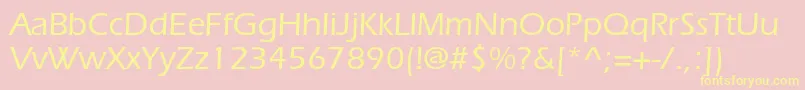 ItcerasstdMedium-fontti – keltaiset fontit vaaleanpunaisella taustalla