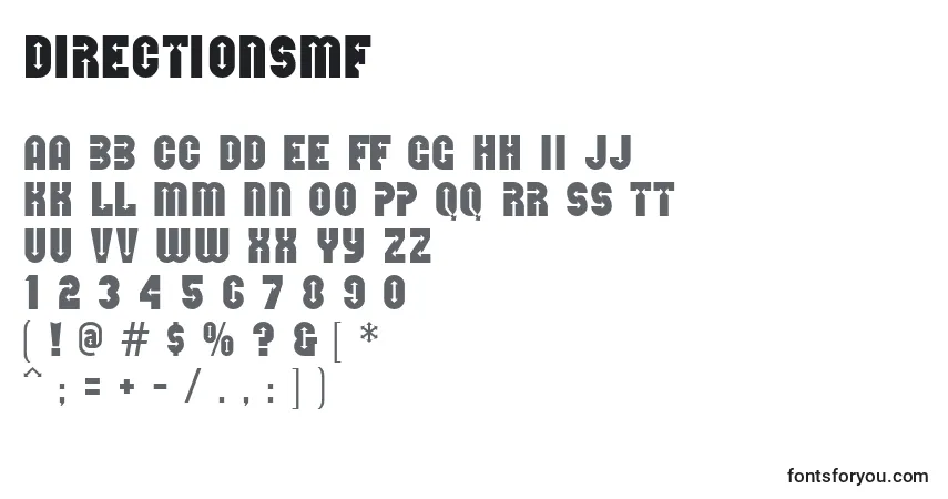 Fuente DirectionsMf - alfabeto, números, caracteres especiales