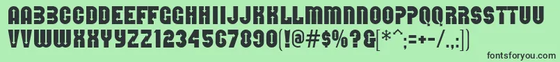 フォントDirectionsMf – 緑の背景に黒い文字