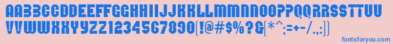 フォントDirectionsMf – ピンクの背景に青い文字