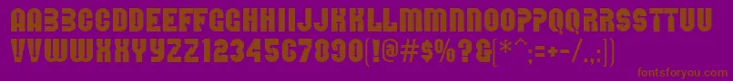 フォントDirectionsMf – 紫色の背景に茶色のフォント