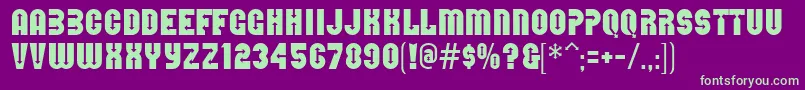 フォントDirectionsMf – 紫の背景に緑のフォント