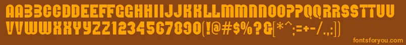 DirectionsMf Font – Orange Fonts on Brown Background