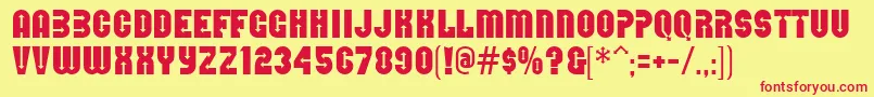 DirectionsMf Font – Red Fonts on Yellow Background