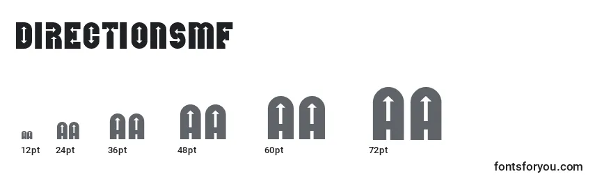 DirectionsMf Font Sizes