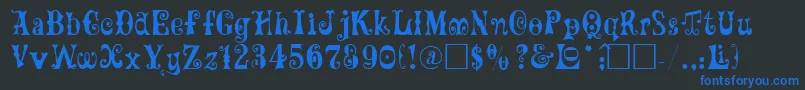 Maxcircu Font – Blue Fonts on Black Background