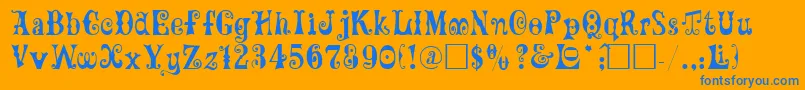 Maxcircu Font – Blue Fonts on Orange Background