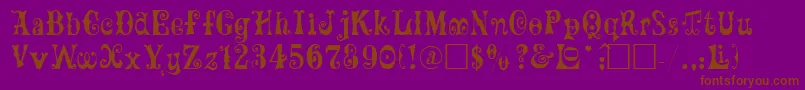 Maxcircu-Schriftart – Braune Schriften auf violettem Hintergrund