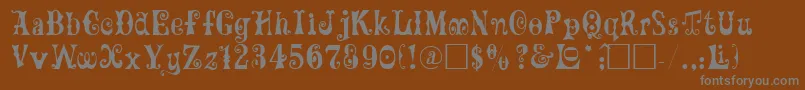 フォントMaxcircu – 茶色の背景に灰色の文字