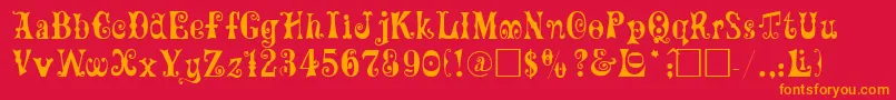 フォントMaxcircu – 赤い背景にオレンジの文字