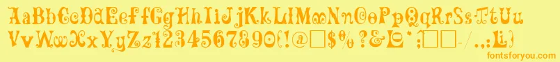 Maxcircu Font – Orange Fonts on Yellow Background