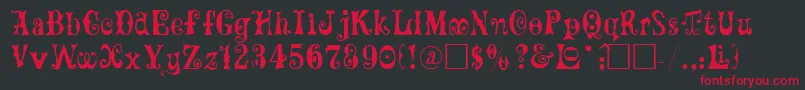 Maxcircu Font – Red Fonts on Black Background
