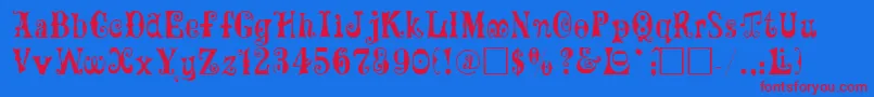 Maxcircu Font – Red Fonts on Blue Background