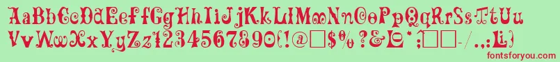 Maxcircu-Schriftart – Rote Schriften auf grünem Hintergrund
