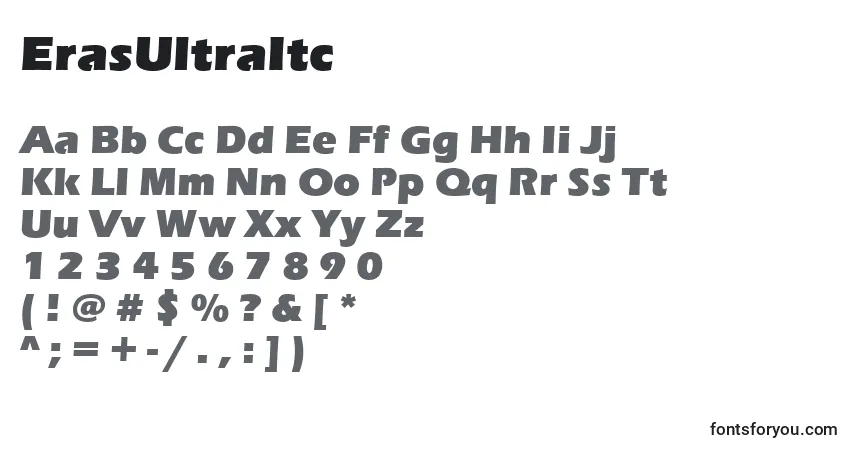 Schriftart ErasUltraItc – Alphabet, Zahlen, spezielle Symbole