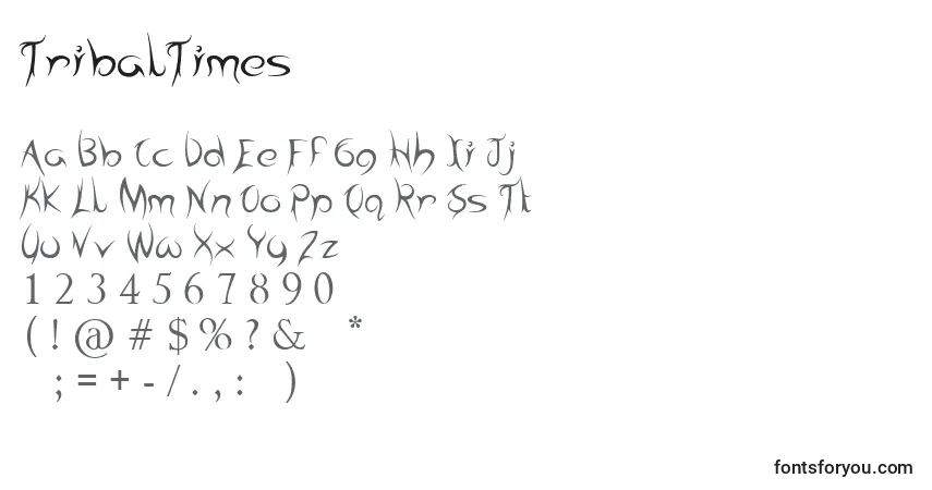 Шрифт TribalTimes – алфавит, цифры, специальные символы