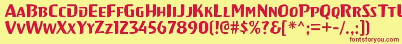 HayateRegular Font – Red Fonts on Yellow Background