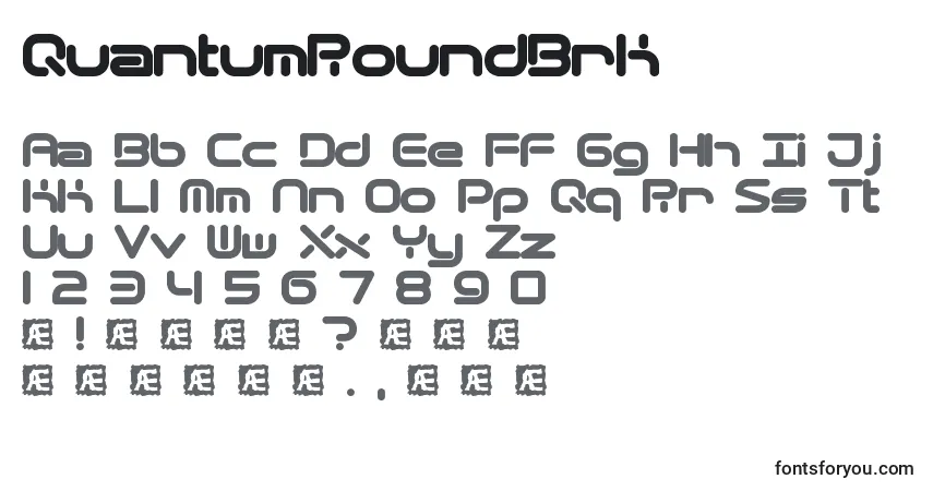 Czcionka QuantumRoundBrk – alfabet, cyfry, specjalne znaki