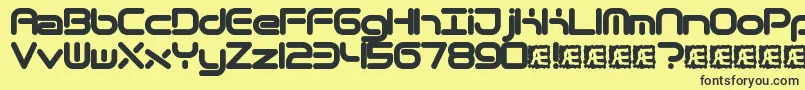 QuantumRoundBrk Font – Black Fonts on Yellow Background