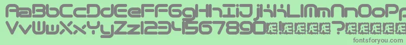 フォントQuantumRoundBrk – 緑の背景に灰色の文字