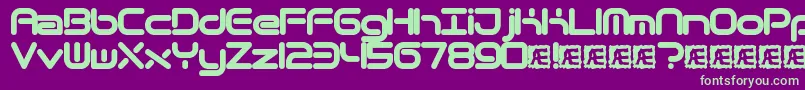 QuantumRoundBrk Font – Green Fonts on Purple Background