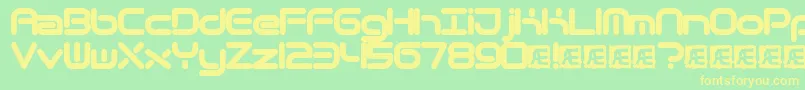 フォントQuantumRoundBrk – 黄色の文字が緑の背景にあります