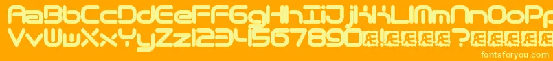 QuantumRoundBrk Font – Yellow Fonts on Orange Background