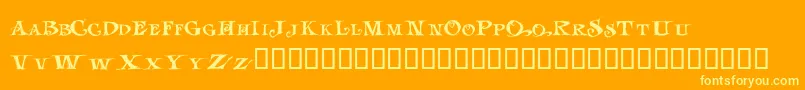 LhfJami Font – Yellow Fonts on Orange Background