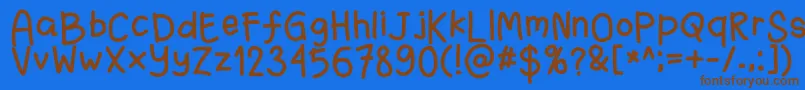 Fanandiaade Font – Brown Fonts on Blue Background