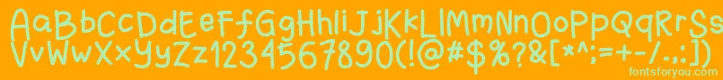 Fanandiaade Font – Green Fonts on Orange Background