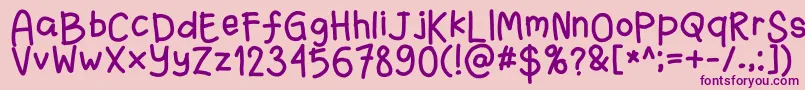 Fanandiaade-Schriftart – Violette Schriften auf rosa Hintergrund