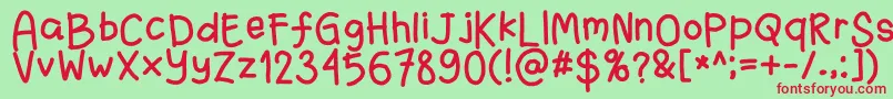 Fanandiaade Font – Red Fonts on Green Background