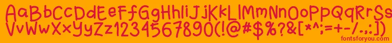 Fanandiaade Font – Red Fonts on Orange Background