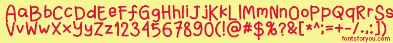 Fanandiaade Font – Red Fonts on Yellow Background