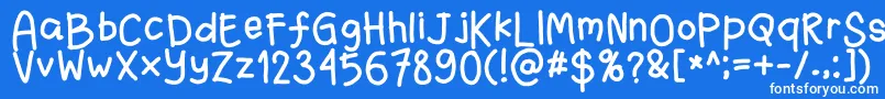 フォントFanandiaade – 青い背景に白い文字