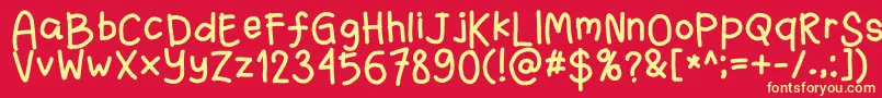 Fanandiaade Font – Yellow Fonts on Red Background