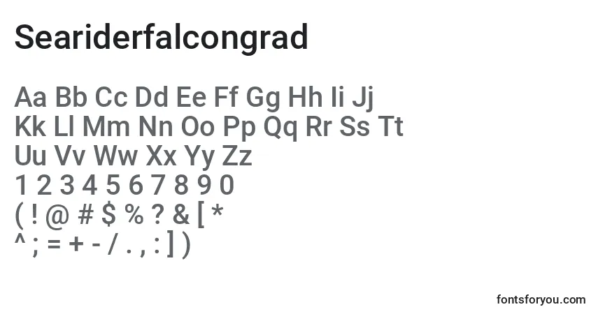 Schriftart Seariderfalcongrad – Alphabet, Zahlen, spezielle Symbole