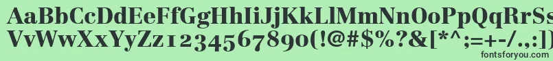 フォントLinotypeCentennial95BlackOldstyleFigures – 緑の背景に黒い文字