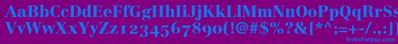 LinotypeCentennial95BlackOldstyleFigures Font – Blue Fonts on Purple Background