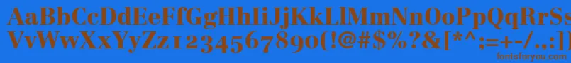 LinotypeCentennial95BlackOldstyleFigures Font – Brown Fonts on Blue Background