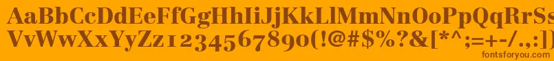 LinotypeCentennial95BlackOldstyleFigures Font – Brown Fonts on Orange Background