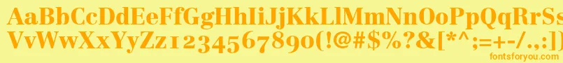 LinotypeCentennial95BlackOldstyleFigures Font – Orange Fonts on Yellow Background