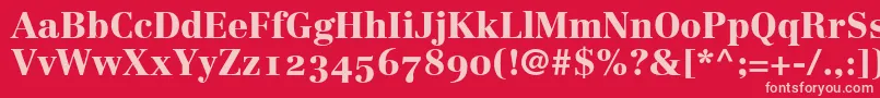 LinotypeCentennial95BlackOldstyleFigures Font – Pink Fonts on Red Background