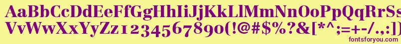 LinotypeCentennial95BlackOldstyleFigures Font – Purple Fonts on Yellow Background