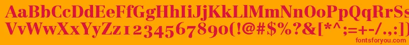 LinotypeCentennial95BlackOldstyleFigures Font – Red Fonts on Orange Background