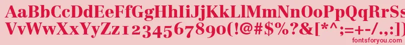 LinotypeCentennial95BlackOldstyleFigures Font – Red Fonts on Pink Background